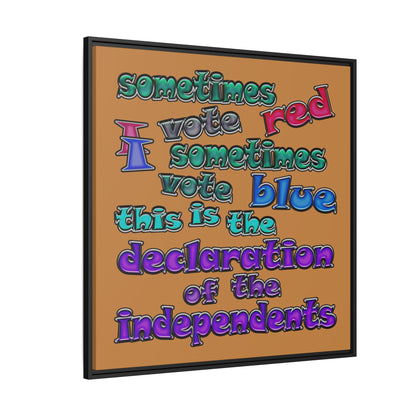declaration of the independents - framed canvas art (light brown)