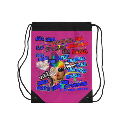 drop the beat - Drawstring Bag (pink)