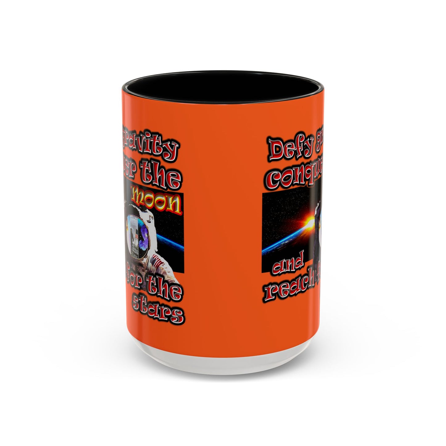 defy conquer reach - Accent Mug (orange)