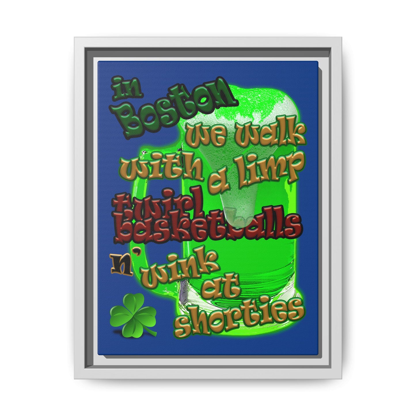 celtics logo - framed canvas art (dark blue)