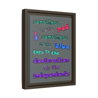declaration of the independents - framed canvas art (dark grey)