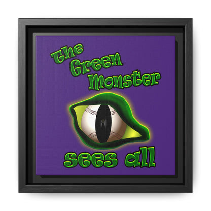 green monster - framed canvas art (purple)