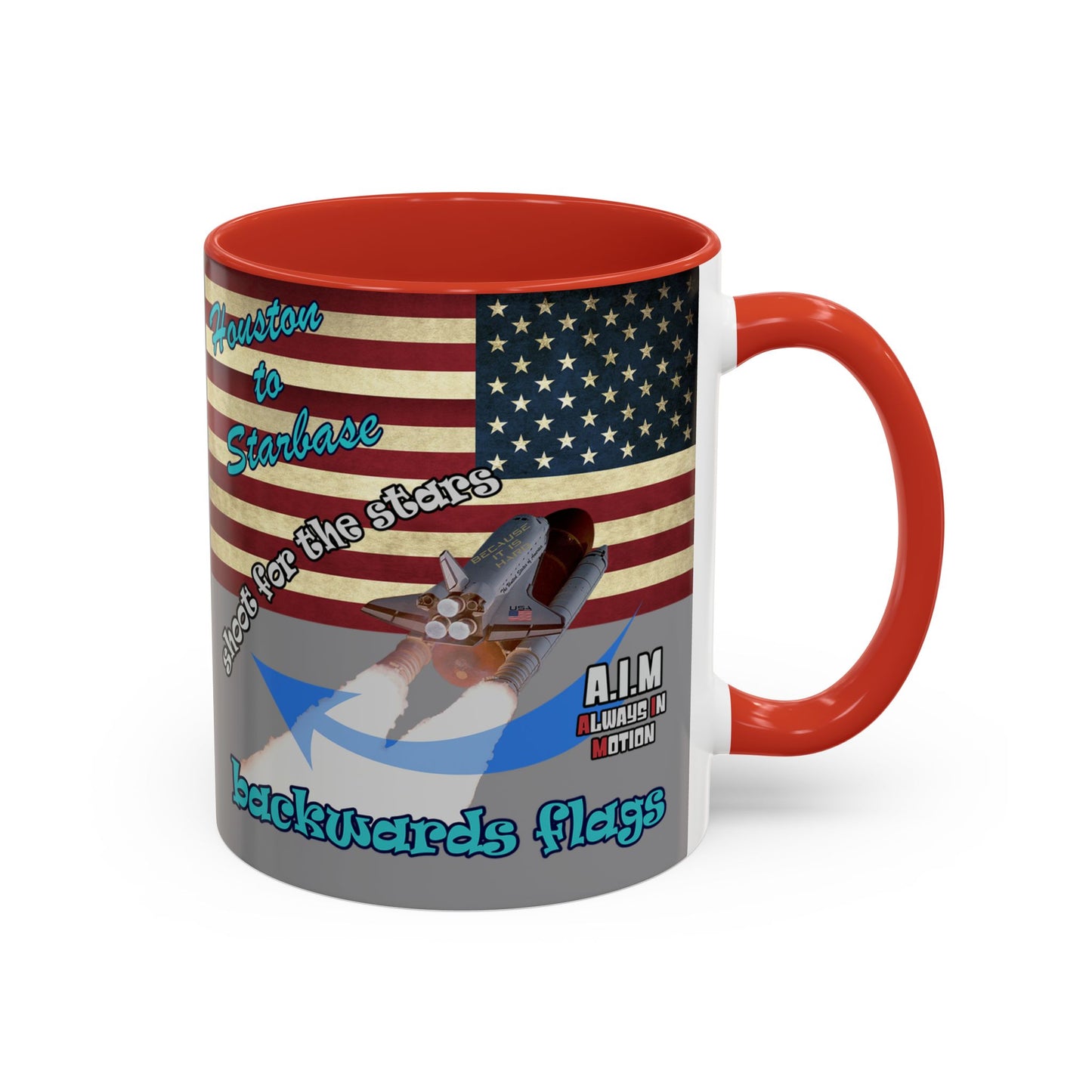 shoot for the stars - Accent Mug (grey)