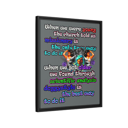 doggystyle - framed canvas art (dark grey)