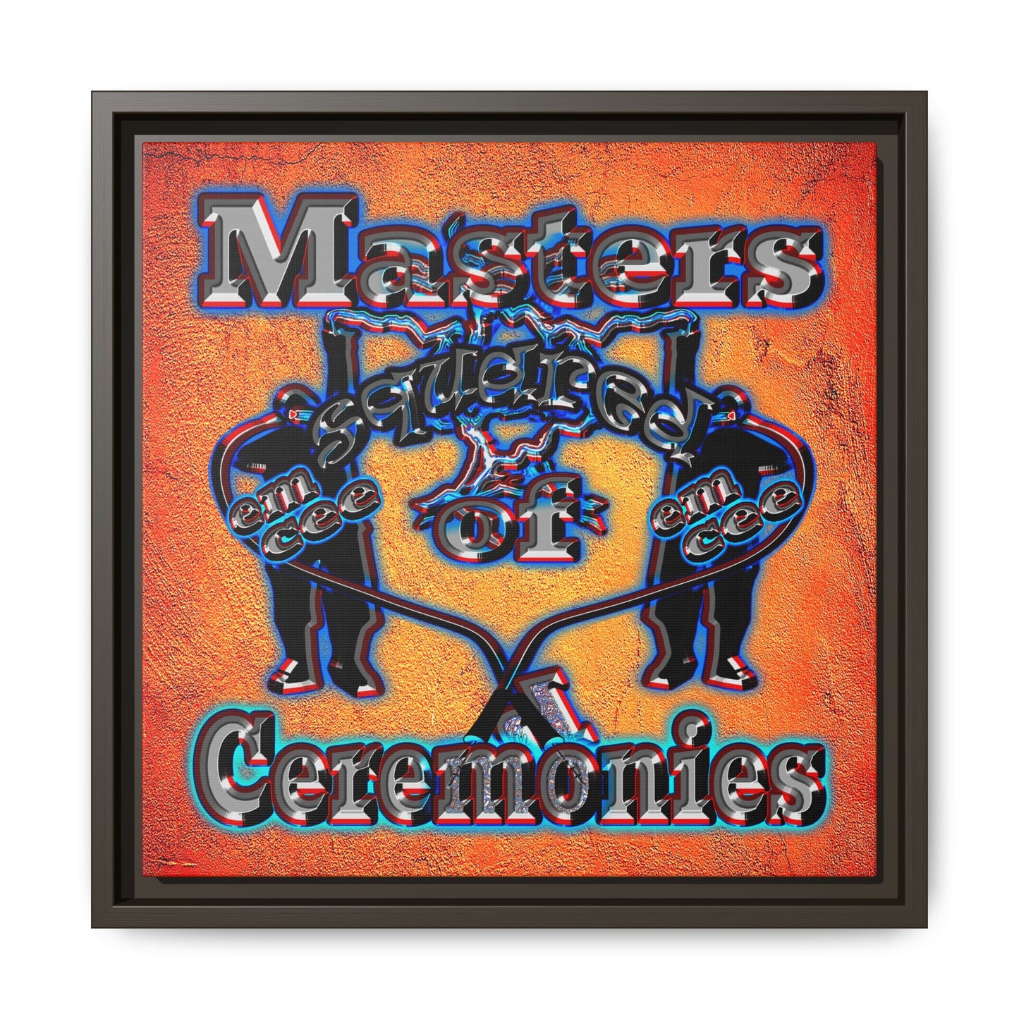 em cee squared - framed canvas art (burnt orange)