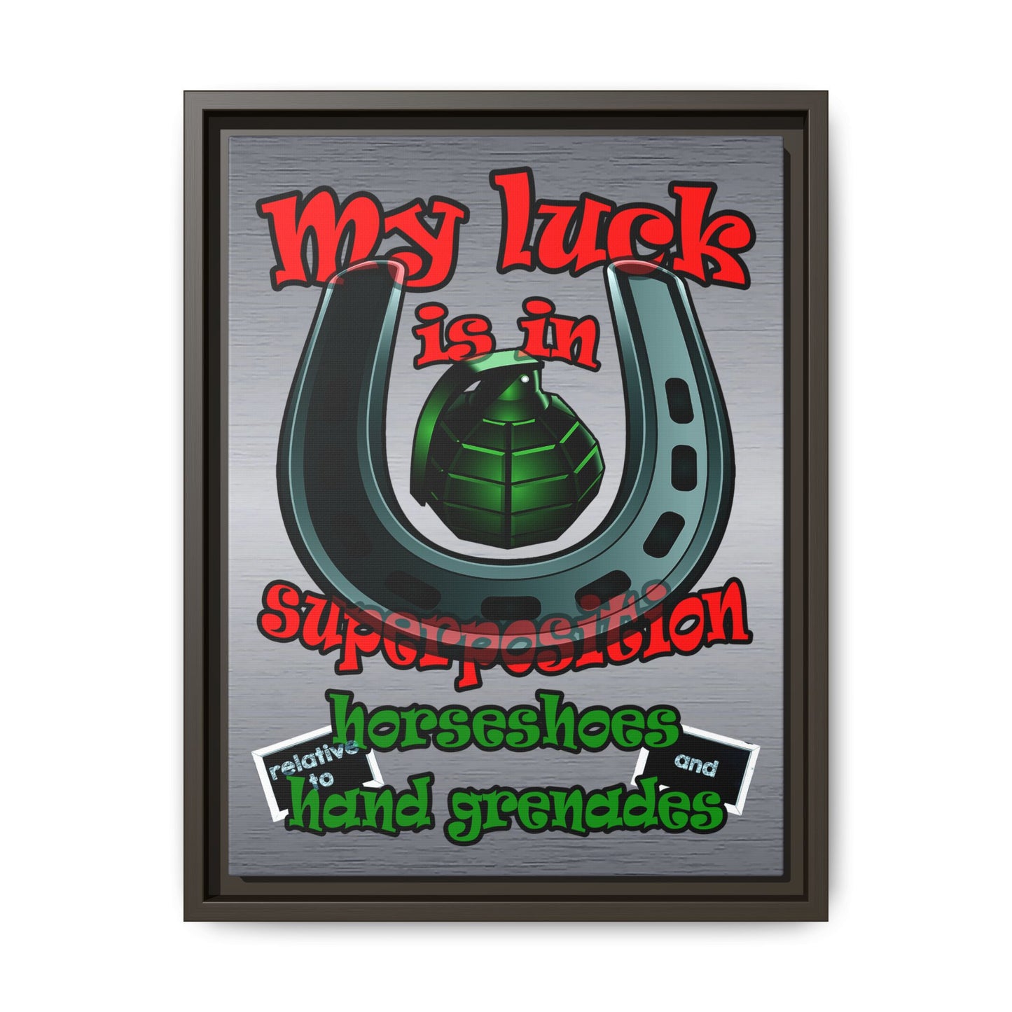 my luck - framed canvas art (brushed nickel)