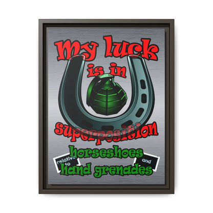 my luck - framed canvas art (brushed nickel)