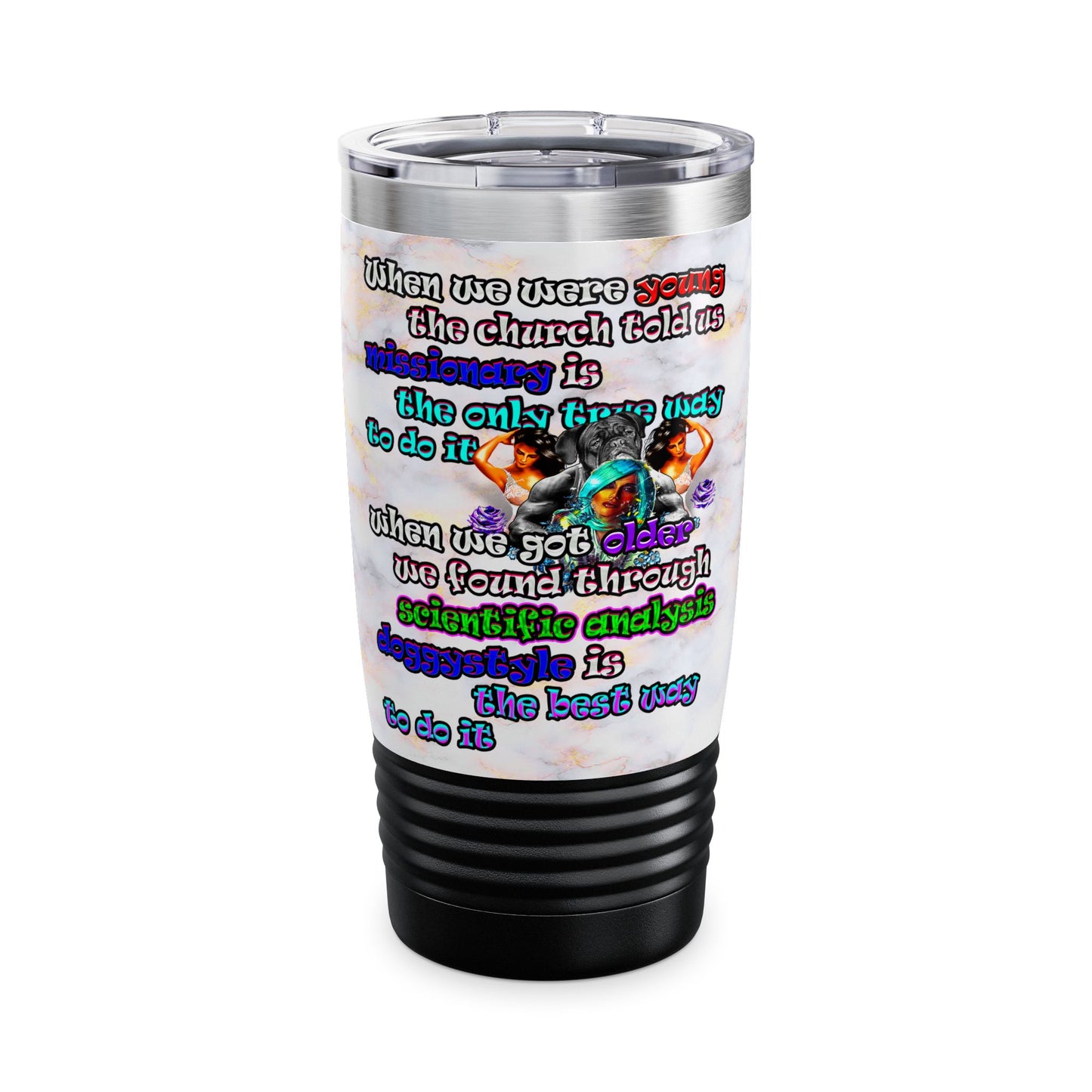 doggystyle - Ringneck Tumbler, 20oz (white marble)