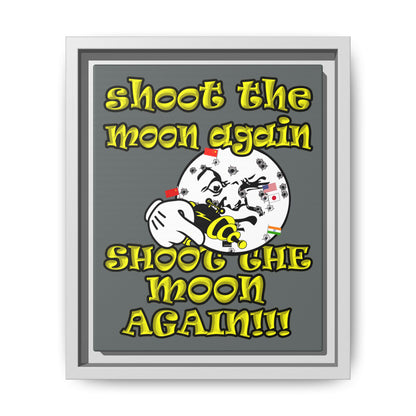 shoot the moon again - framed canvas art (dark grey)