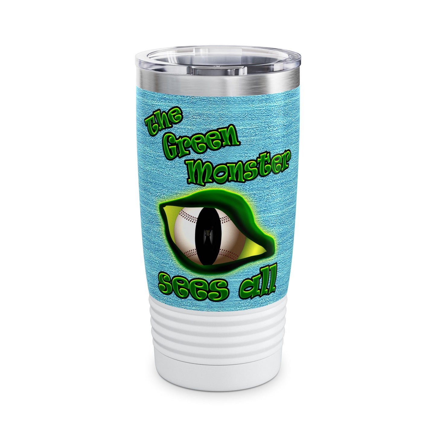 green monster - Ringneck Tumbler, 20oz (faded blue)