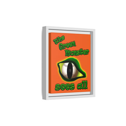 green monster - framed canvas art (orange)