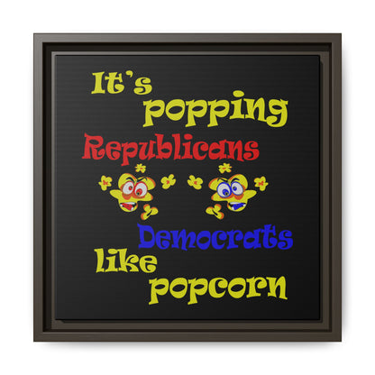 popping like popcorn - framed canvas art (black)
