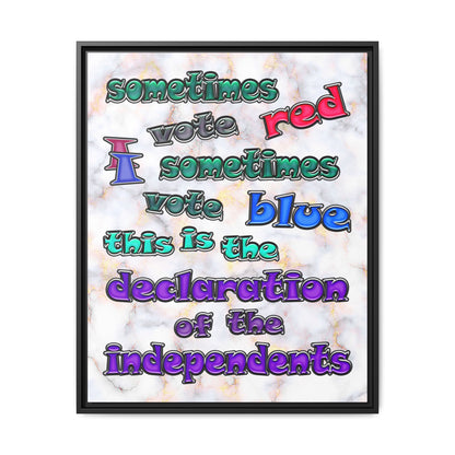 declaration of the independents - framed canvas art (white marble)