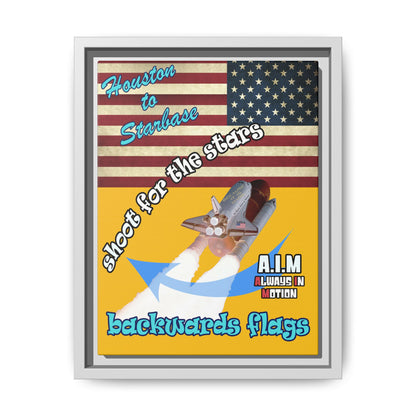 shoot for the stars - framed canvas art (yellow)