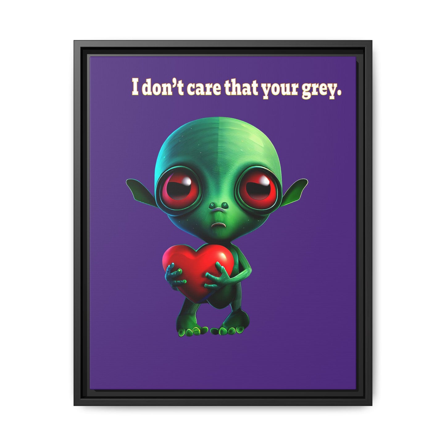 I don't care that your grey - framed canvas art (purple)