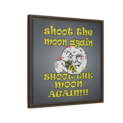 shoot the moon again - framed canvas art (grey-light grey)