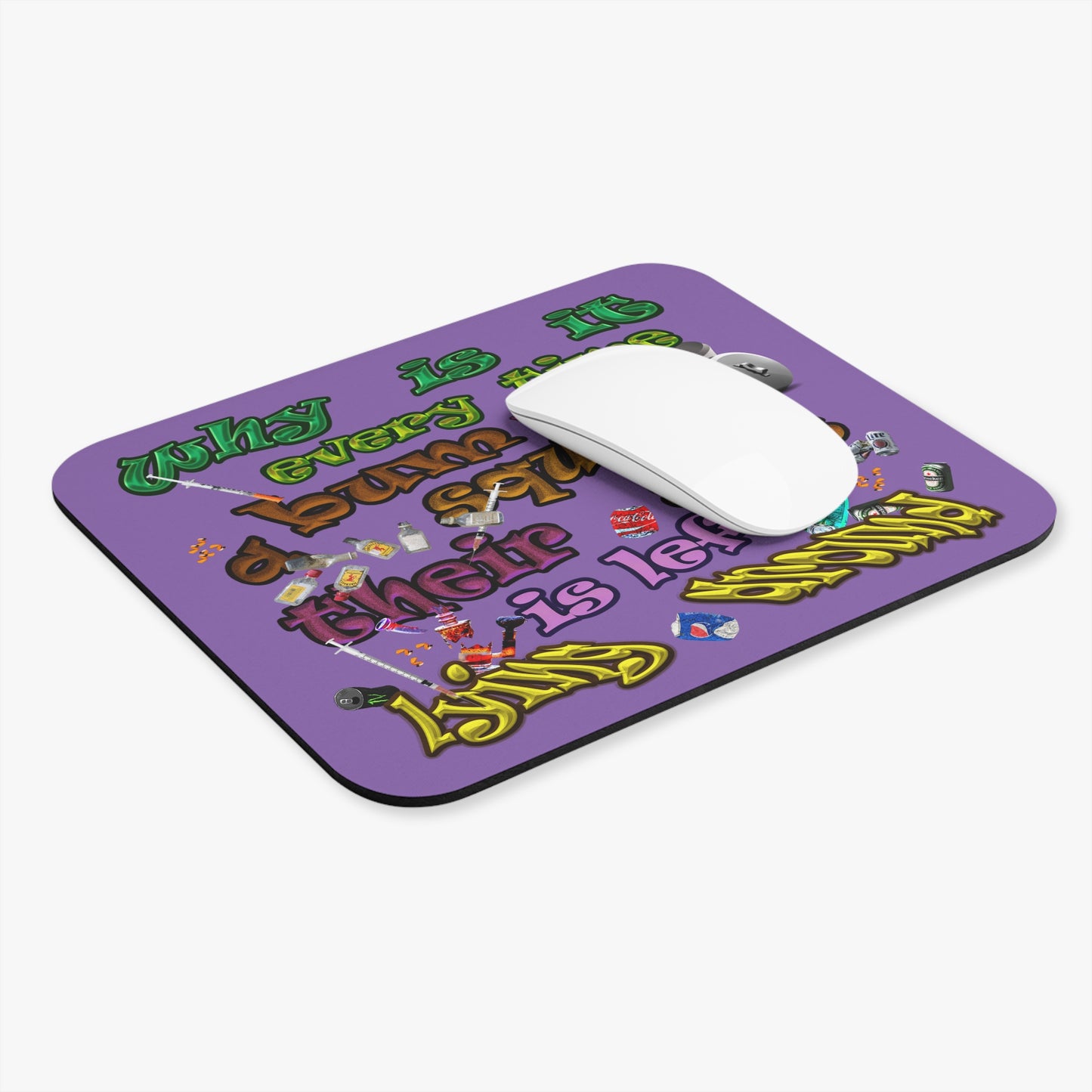 the bum's shit - Mouse Pad (Rectangle) (light purple)