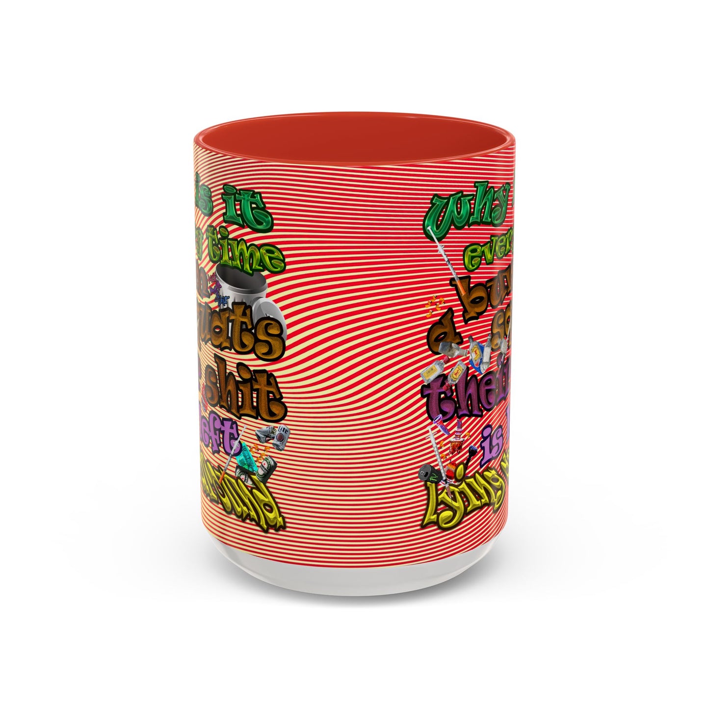 the bum's shit - Accent Mug (yellow-orange wave)