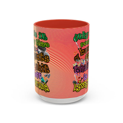 the bum's shit - Accent Mug (yellow-orange wave)