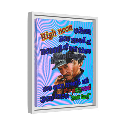 high noon - framed canvas art (light blue-purple wave)