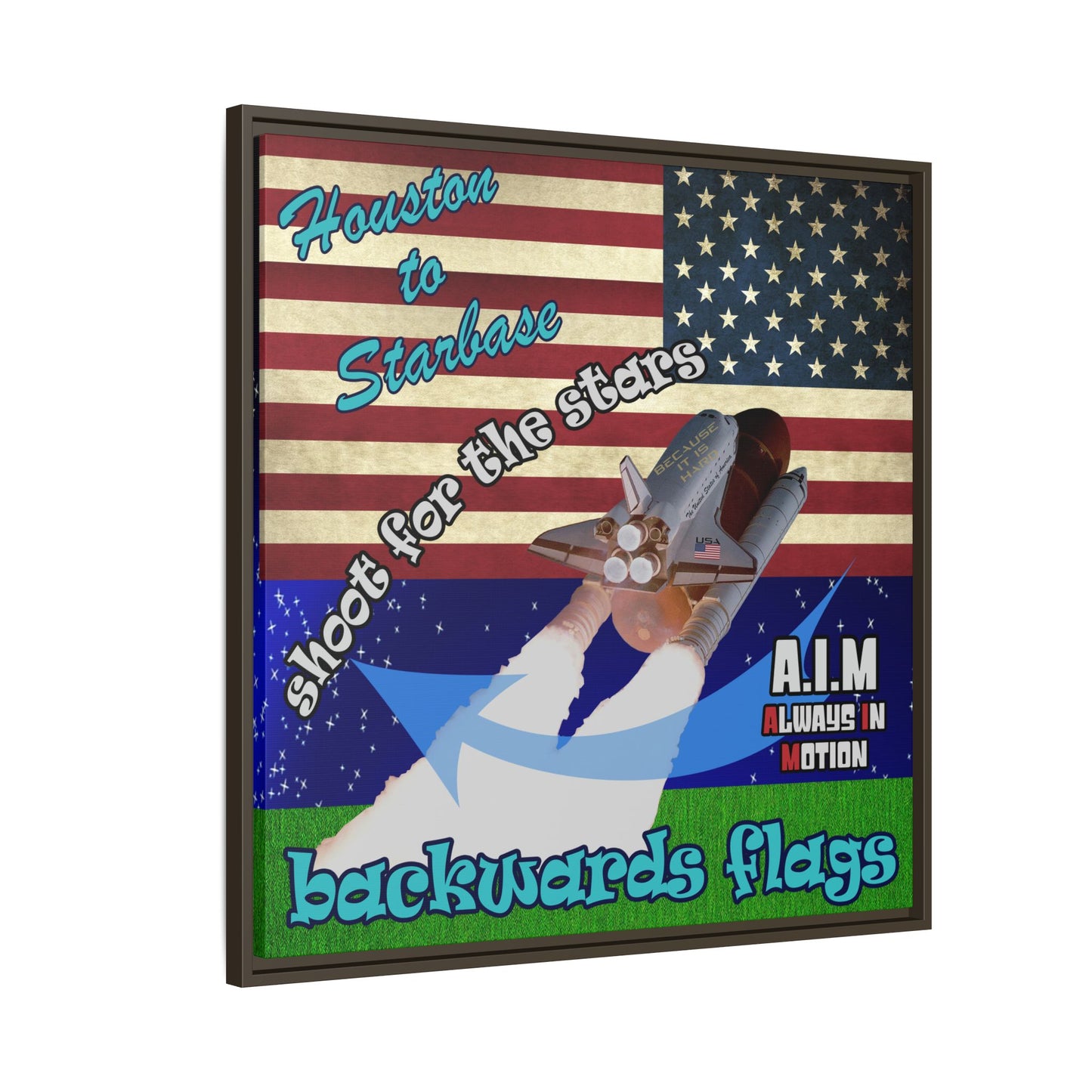 shoot for the stars - framed canvas art ('snoops' background)