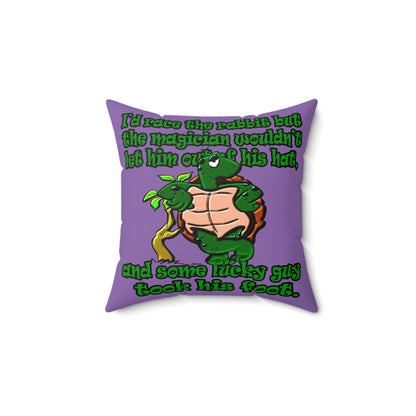turtle race - Faux Suede Square Pillow - (light purple)