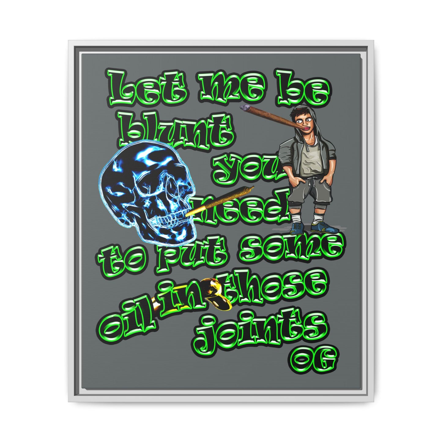 og - framed canvas art (dark grey)