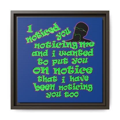 noticed you noticing - framed canvas art (dark blue)