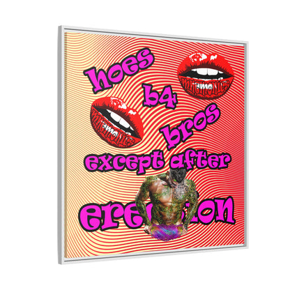 hoes b4 bros - framed canvas art (yellow-orange wave)
