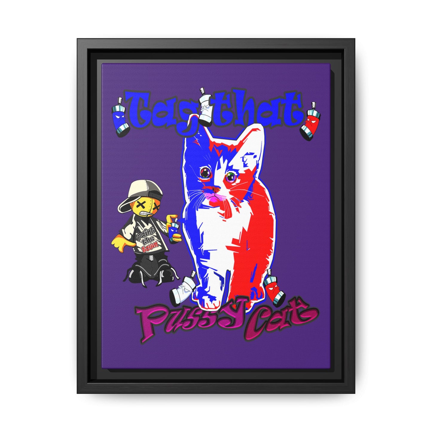 tag that - framed canvas art (purple)