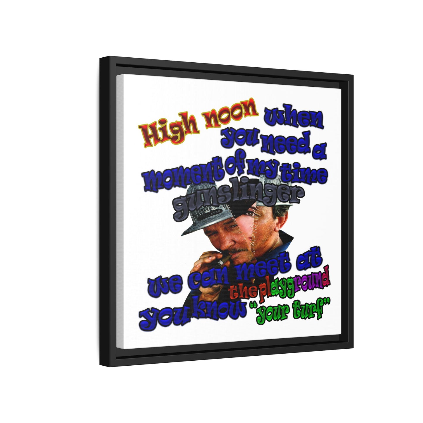 high noon - framed canvas art (white)