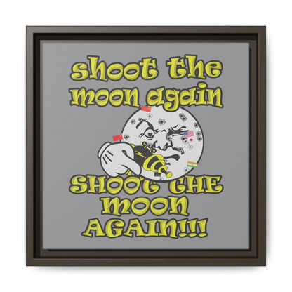 shoot the moon again - framed canvas art (grey)
