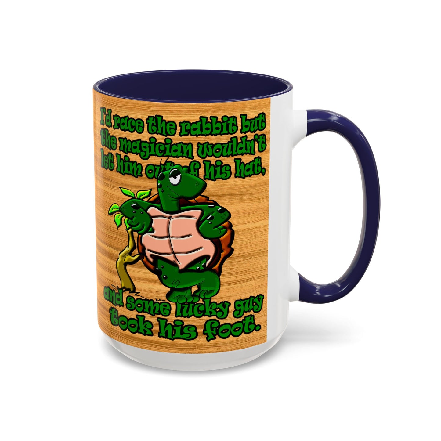 turtle race - Accent Mug (butterscotch wood finish)