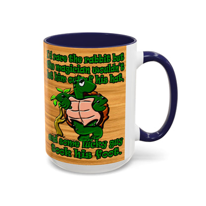 turtle race - Accent Mug (butterscotch wood finish)