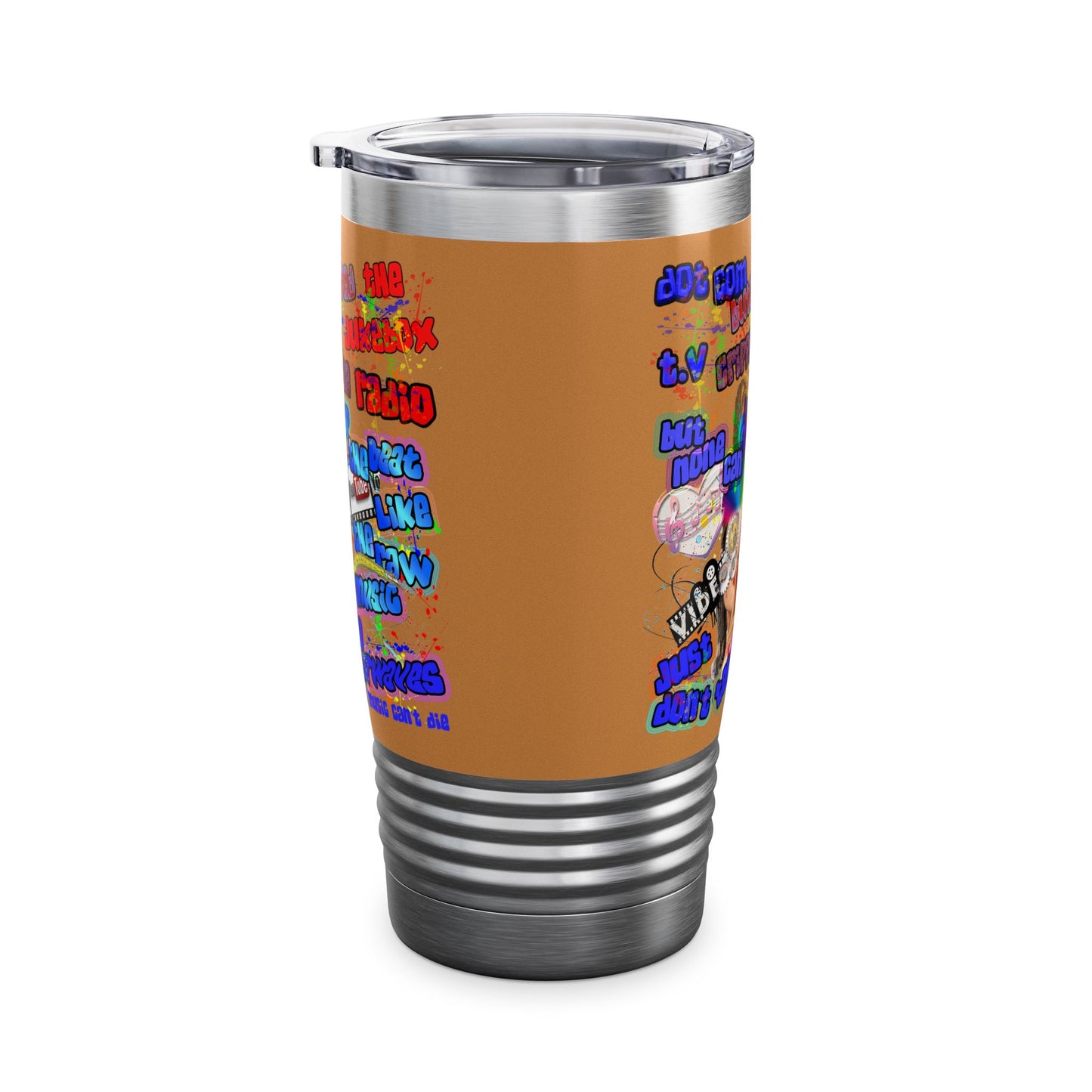drop the beat - Ringneck Tumbler, 20oz (light brown)