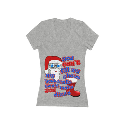 santa's shoes - Women's Jersey Short Sleeve Deep V-Neck Tee
