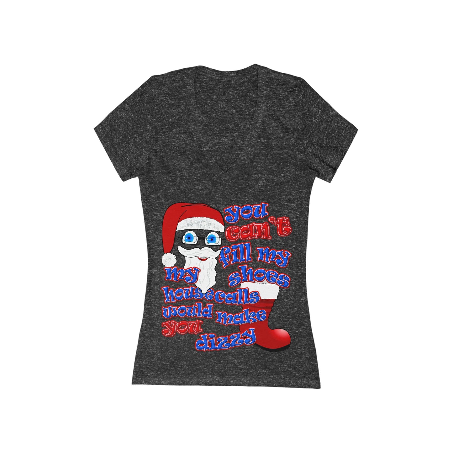 santa's shoes - Women's Jersey Short Sleeve Deep V-Neck Tee