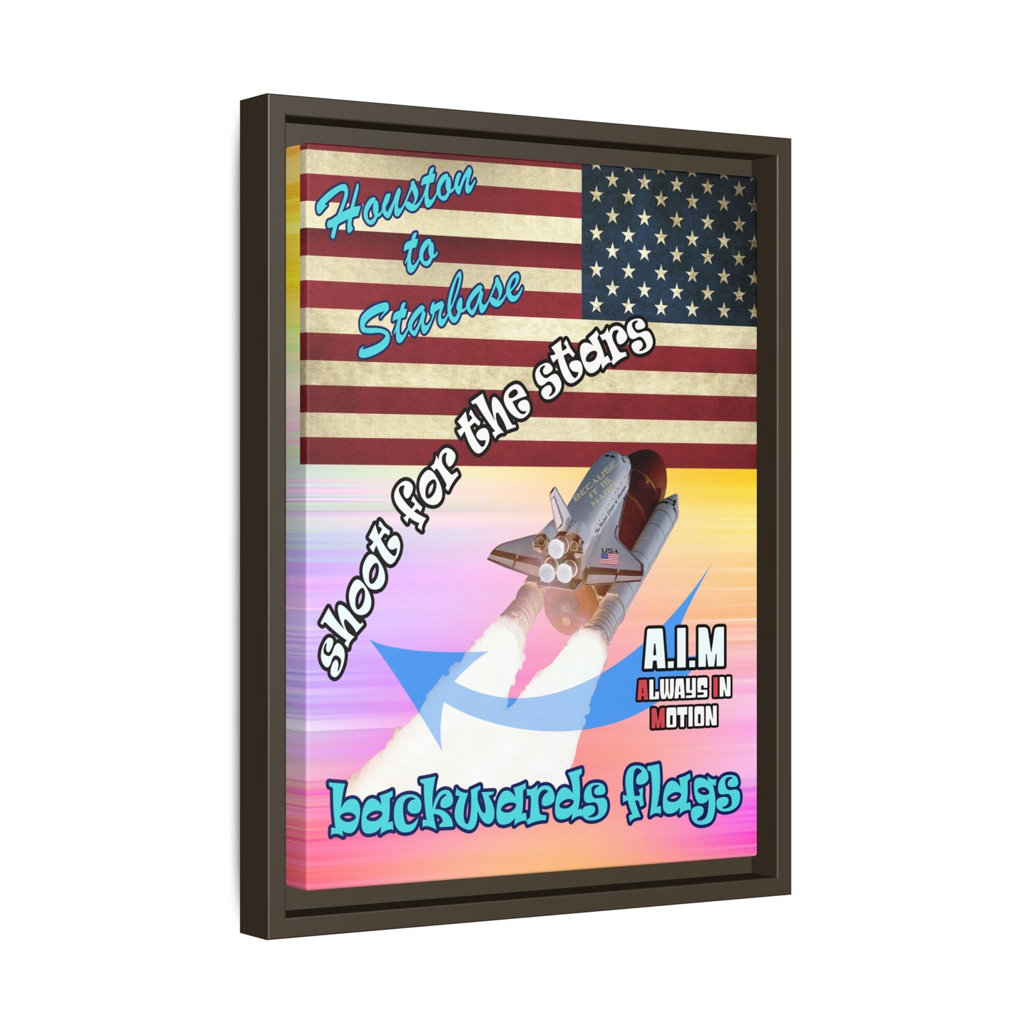 shoot for the stars - framed canvas art (color blur)
