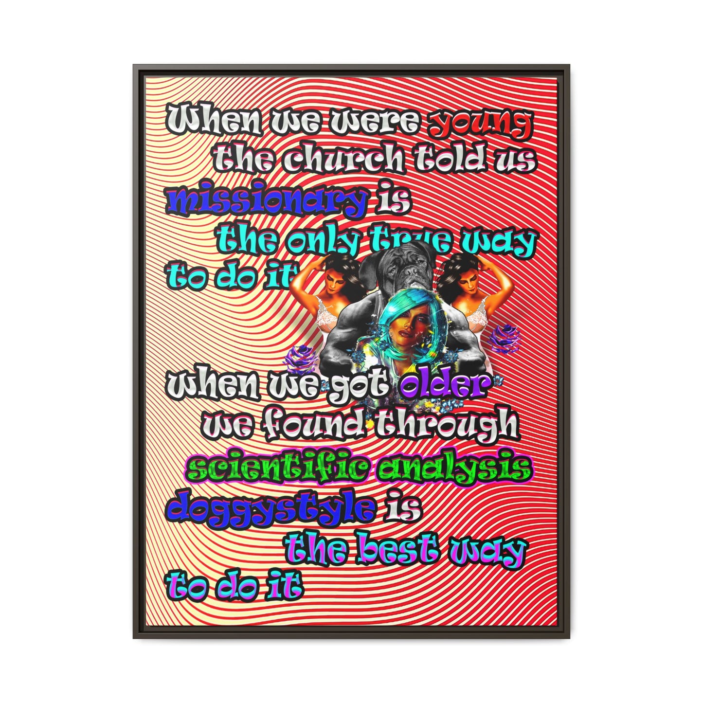 doggystyle - framed canvas art (yellow-orange wave)