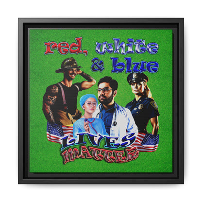 rw&b lives matter - framed canvas art (green turf)