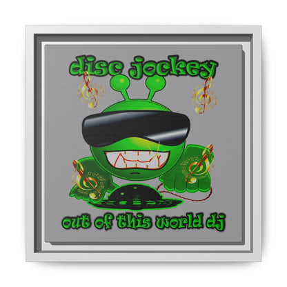 disc jockey - framed canvas art (grey)