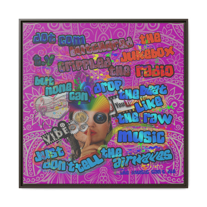 drop the beat - framed canvas art (pink swirl)
