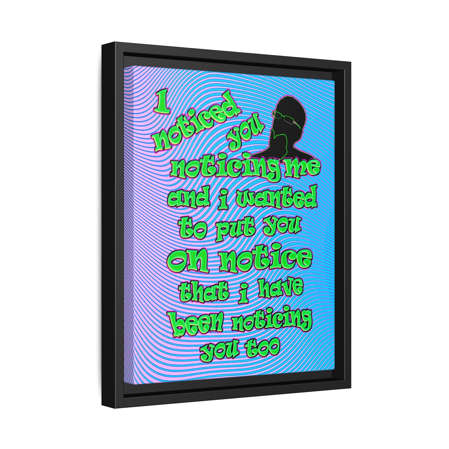 noticed you noticing - framed canvas art (light blue-purple wave)