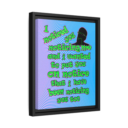 noticed you noticing - framed canvas art (light blue-purple wave)