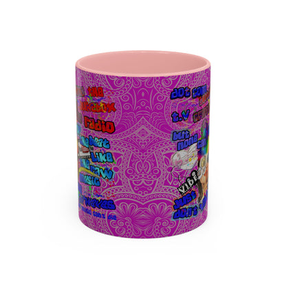 drop the beat - Accent Mug (pink swirl)