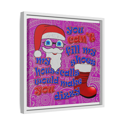 santa's shoes - framed canvas art (pink swirl)