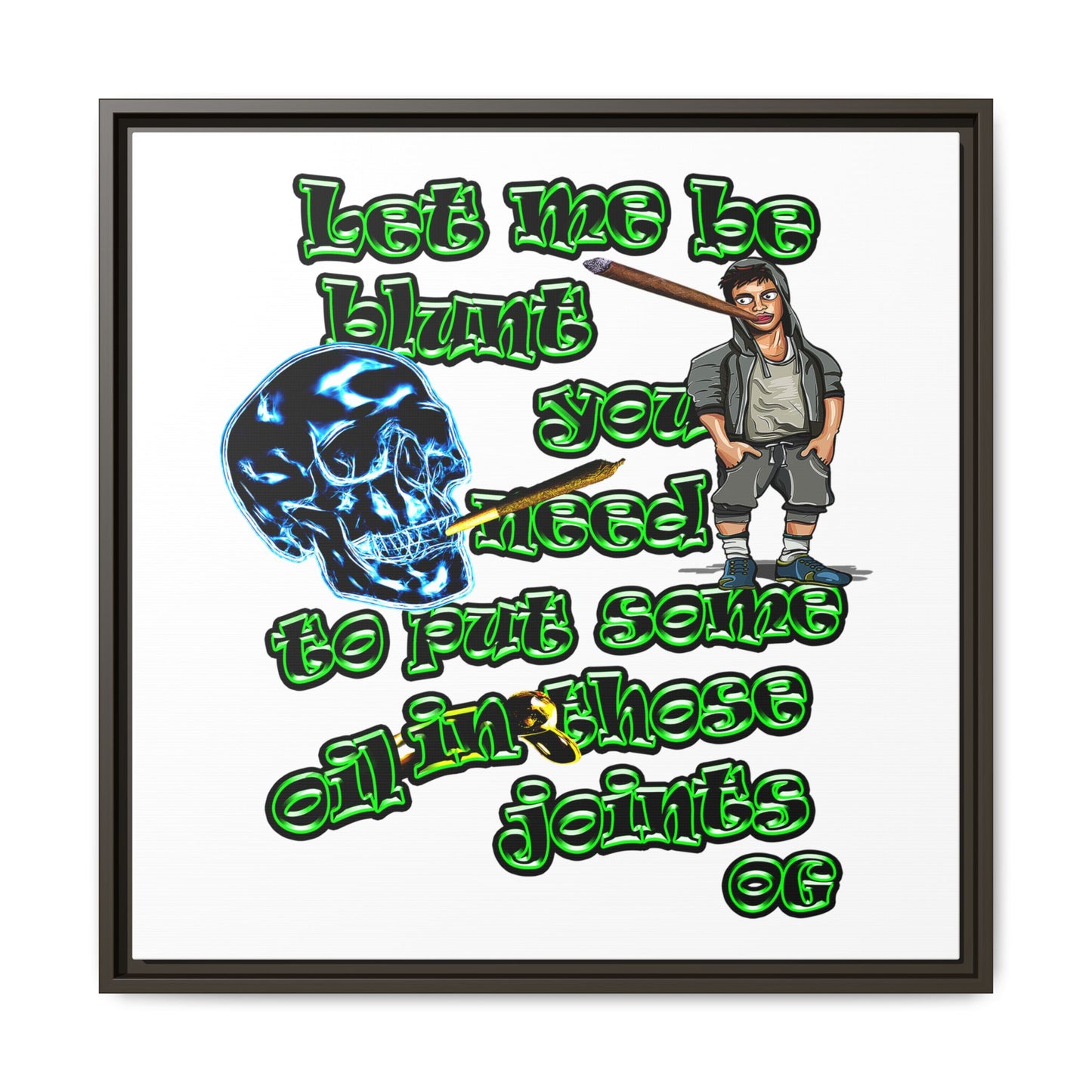 og - framed canvas art (white)