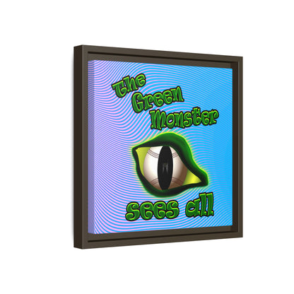 green monster - framed canvas art (light blue-purple wave)