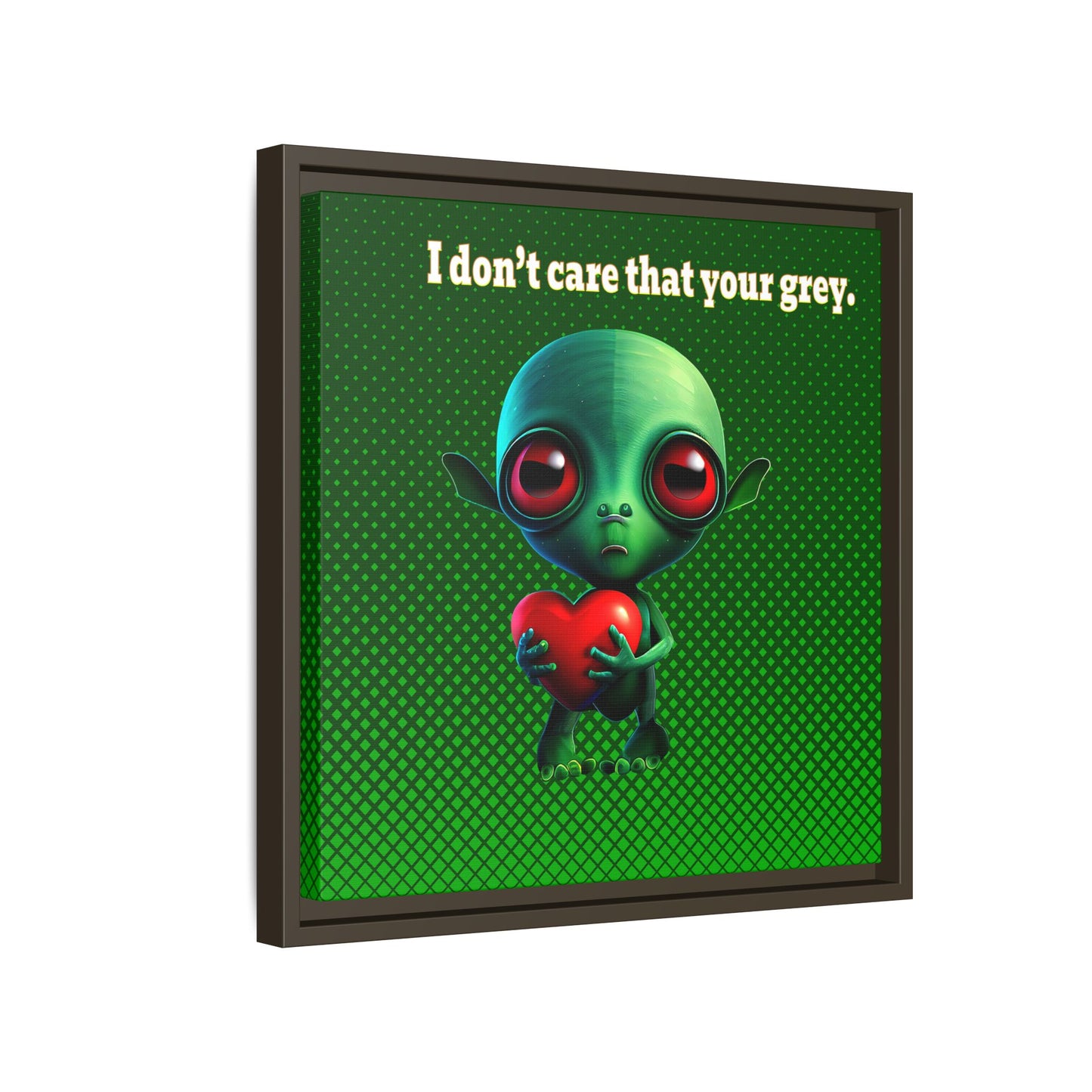 I don't care that your grey - framed canvas art (logo green)