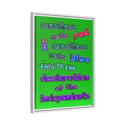 declaration of the independents - framed canvas art (logo green)